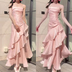 Vintage-Inspired Birthday Party Dresses Under $160 White Ruffled Layered Fairytale Graduation Prom Dresses