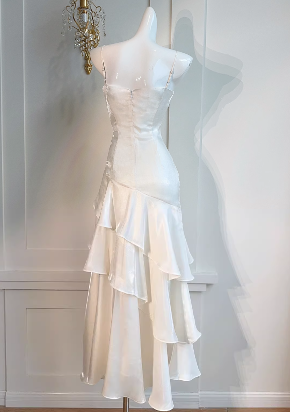 Vintage-Inspired Birthday Party Dresses Under $160 White Ruffled Layered Fairytale Graduation Prom Dresses