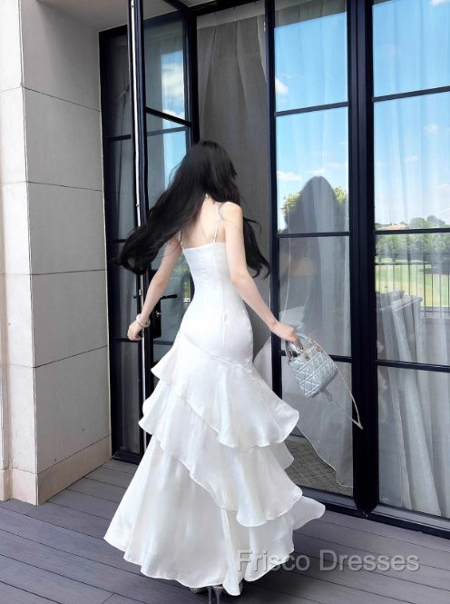 White Enchanted Formal Prom Dress For Party&Birthday&Graduation-Ruffled Layered Fairytale Formal Dress