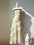 Vintage-Inspired Birthday Party Dresses Under $160 White Ruffled Layered Fairytale Graduation Prom Dresses