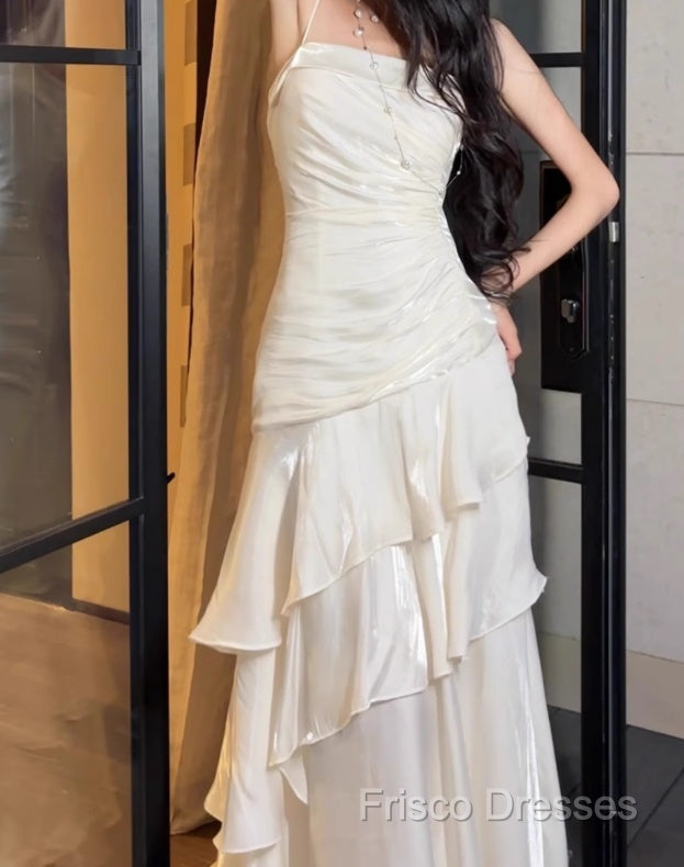White Enchanted Formal Prom Dress For Party&Birthday&Graduation-Ruffled Layered Fairytale Formal Dress