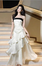 Vintage-Inspired Birthday Party Dresses Under $160 White Ruffled Layered Fairytale Graduation Prom Dresses