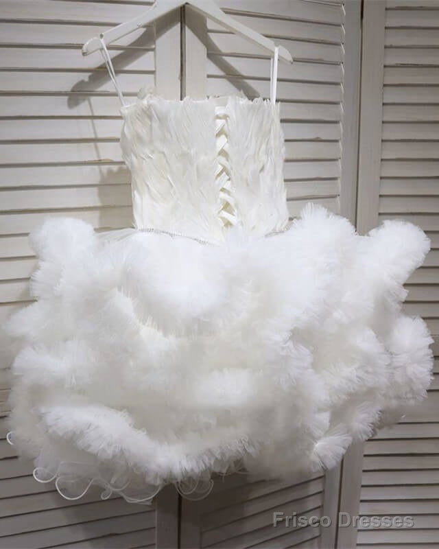 White Feather Corset Organza Layered Dress Secondary image