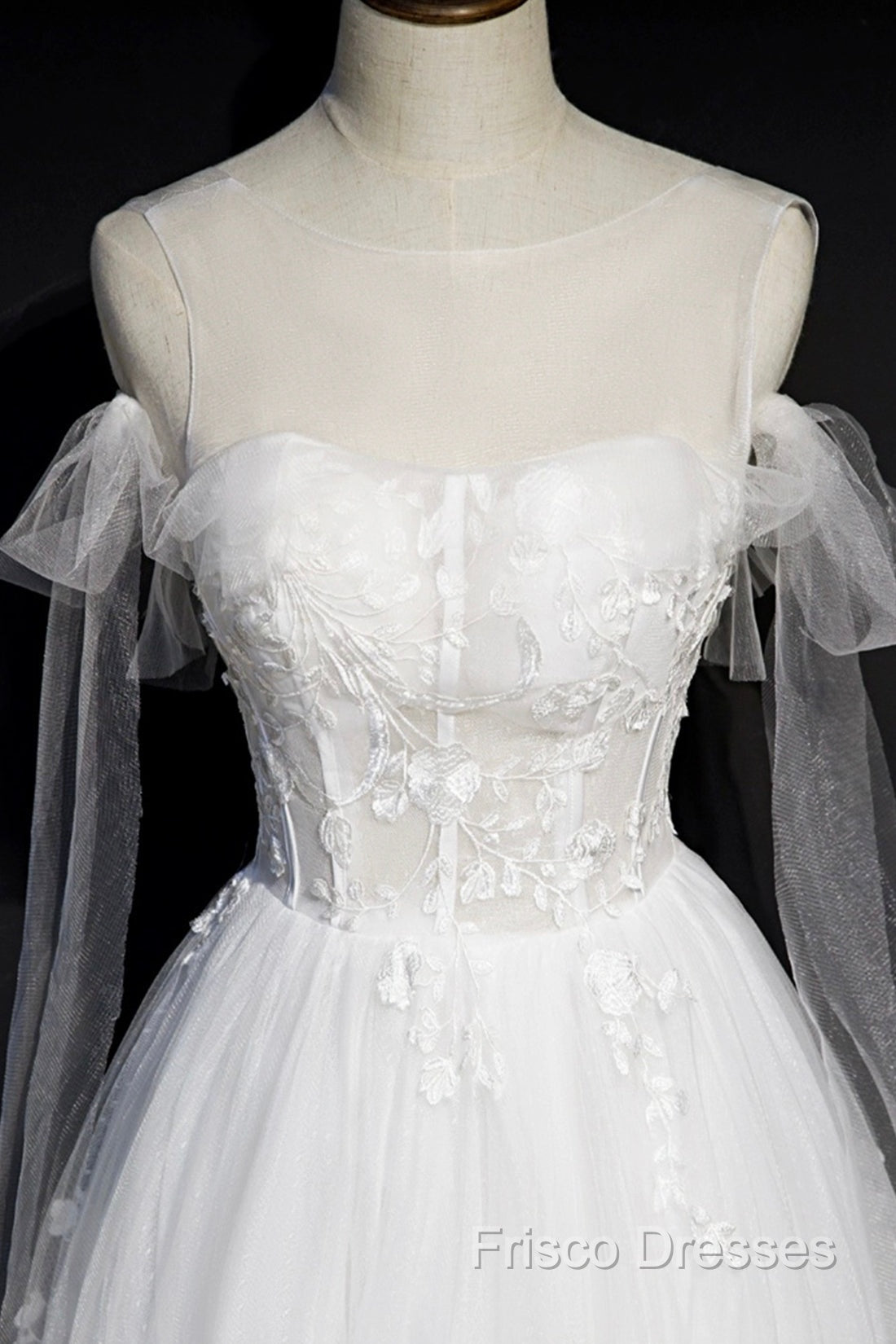 White Lace A-Line Tea Length Formal Prom Dress Secondary image