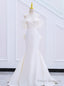 White Mermaid Off the Shoulder Pleats Bow Wedding Dress