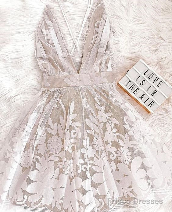 White Mini Dress Homecoming Dress Main image