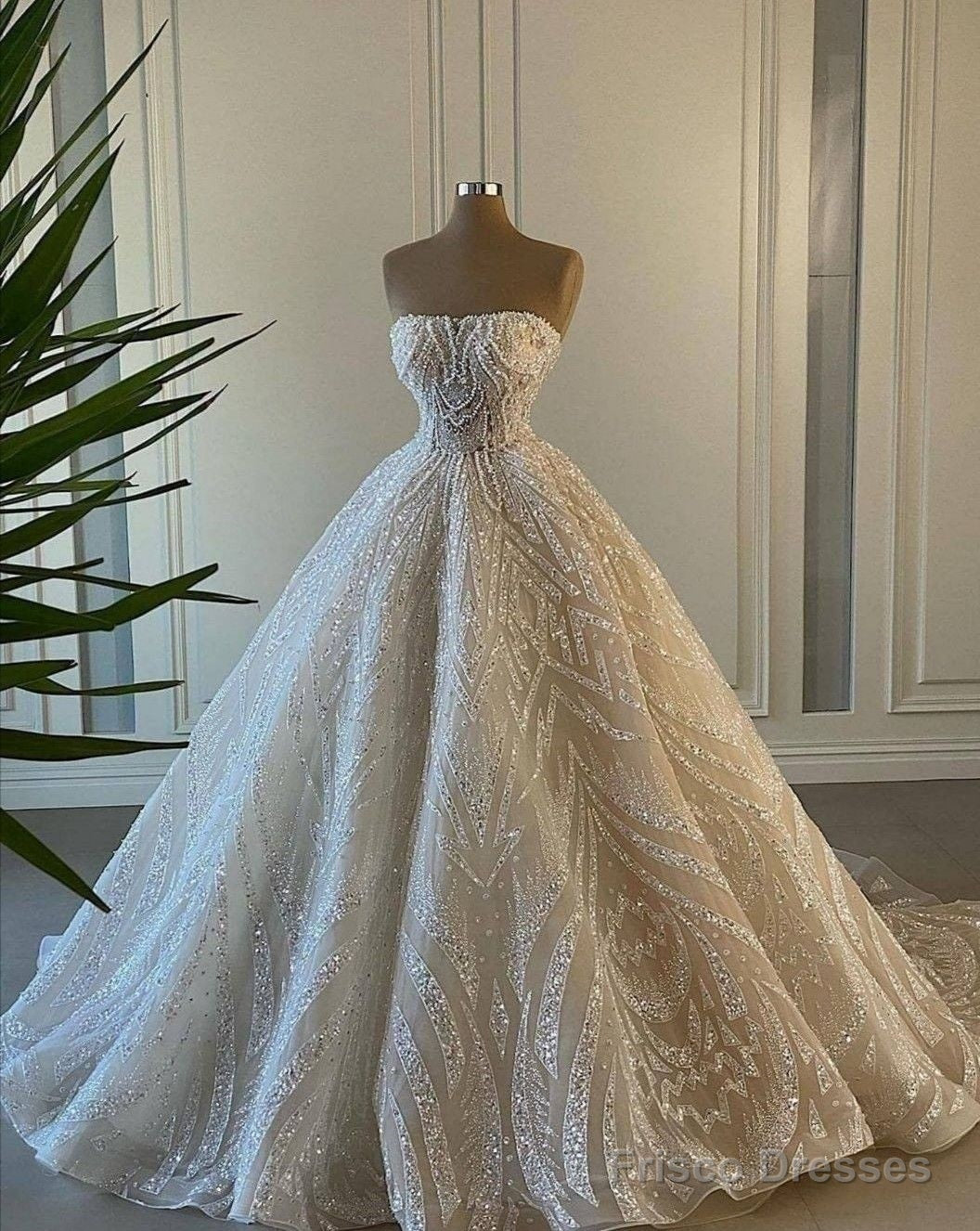 White Prom Dress, Ball Gown Wedding Dress Main image