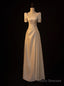 White Satin Short Sleeve Square Wedding Dress
