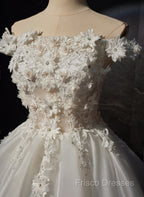 White Short Flowers Lace Short Party Dress, White Graduation Dress Formal Prom Dress