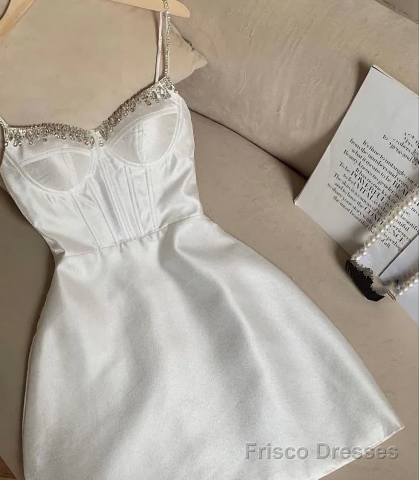 White Short Homecoming Dress Party Dresses Main image