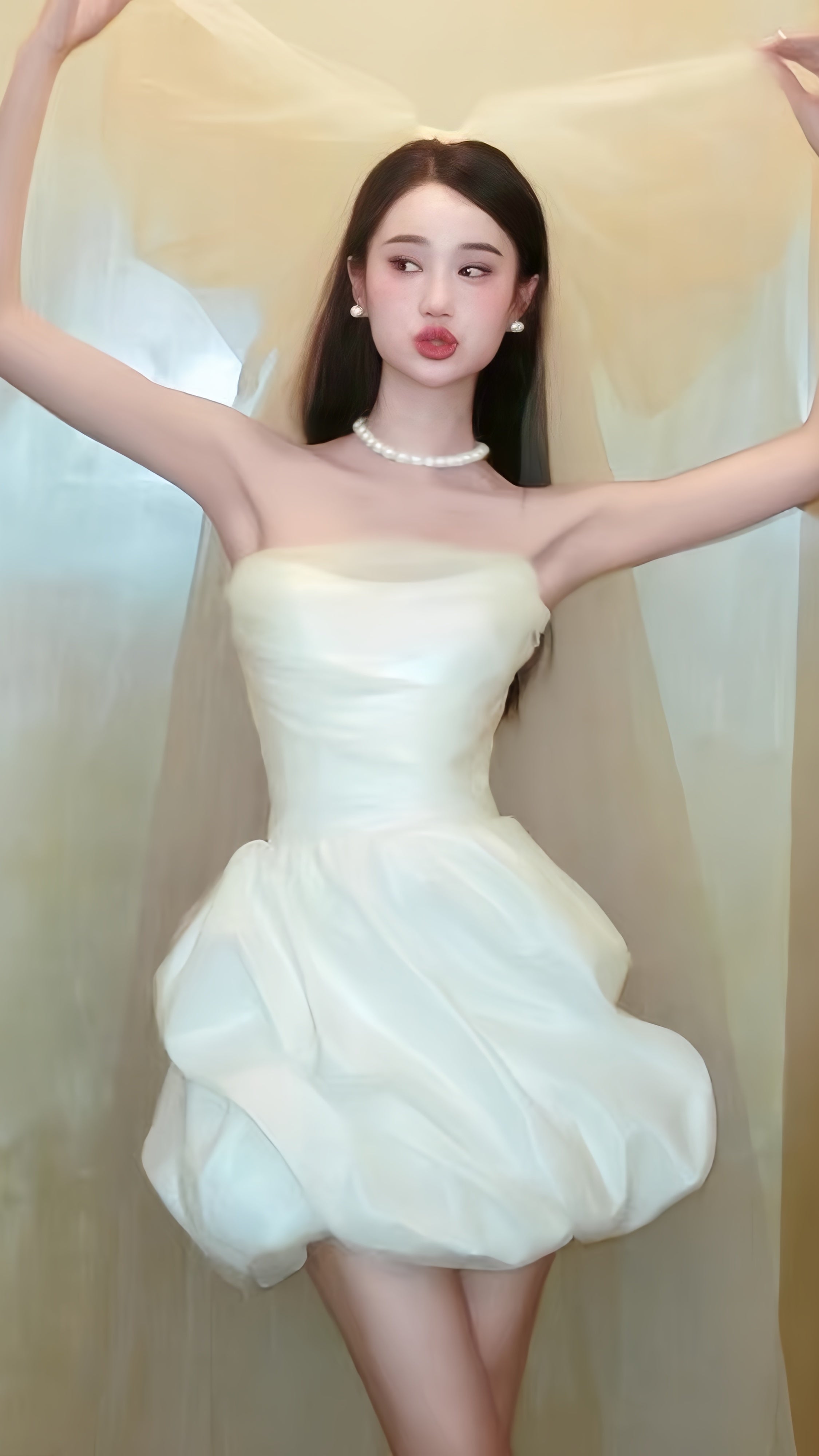White Short Wedding Dresses Satin Bridal Dress