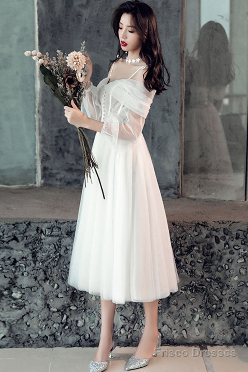 White Sweetheart Off Shoulder Tulle Short Prom Dress