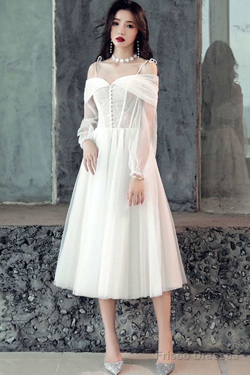 White Sweetheart Off Shoulder Tulle Short Prom Dress