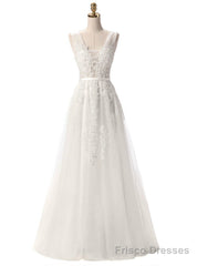 White Tulle Lace Backless Bridesmaid Dress