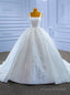 White Tulle Straps Sequins Beading Wedding Dress