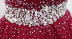 Wine Red Elegant Princess Gown, Handmade Off Shoulder Ball Gowns, Party Dress