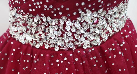 Wine Red Elegant Princess Gown, Handmade Off Shoulder Ball Gowns, Party Dress