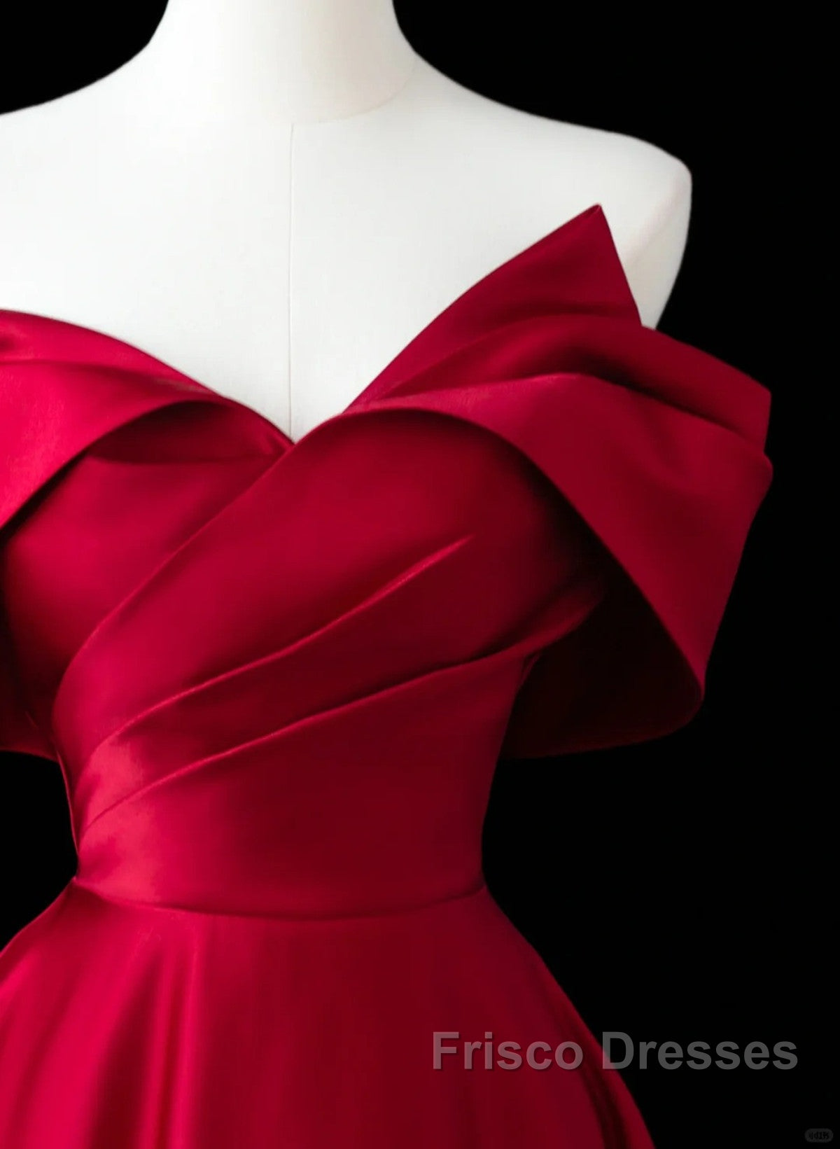 Wine Red Satin A-Line Formal Prom Dress, Wine Red Evening Dress Formal Dress