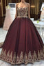 Wine Red Wedding Dress,Burgundy Wedding Gowns Formal Prom Dress
