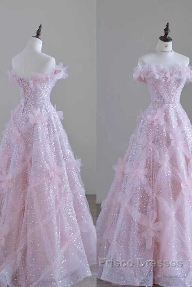 Women High Feeling Pink Fairy Formal Prom Dress Long Party Dress