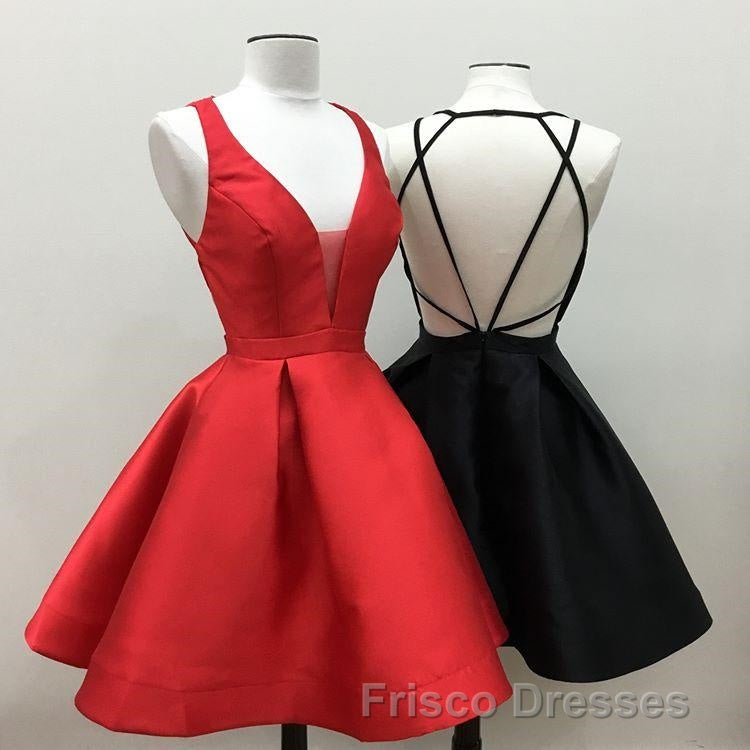 Womens Strappy Back Homecoming Dress Short Formal Prom Gowns