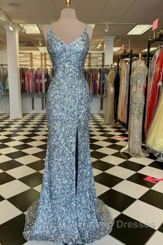 WomenS Spaghetti Straps Sequins Sparkly Formal Prom Dress Formal Graduation Evening Dress Secondary image