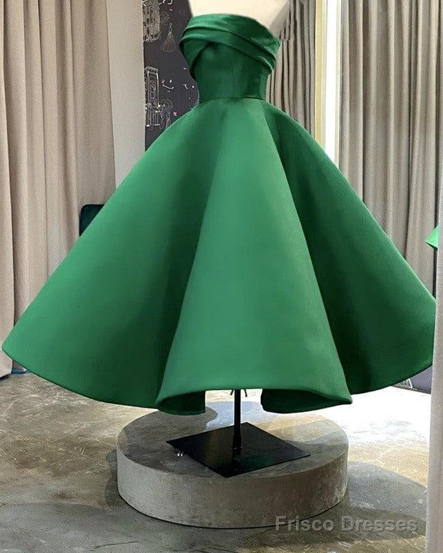 WomenS Strapless Satin Midi Prom Party Dresses Main image