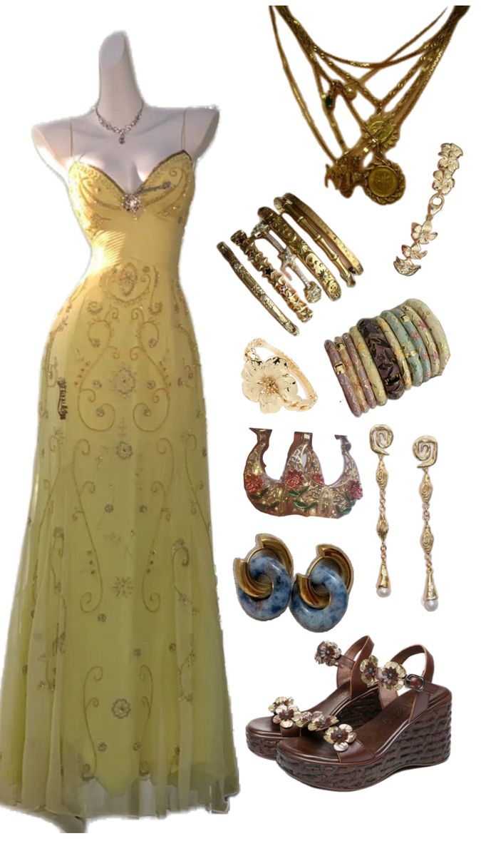 Yellow Beaded Evening Dress Unique Long Prom Dress