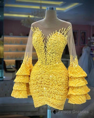 Yellow Homecoming Dress , Vintage Party Dresses