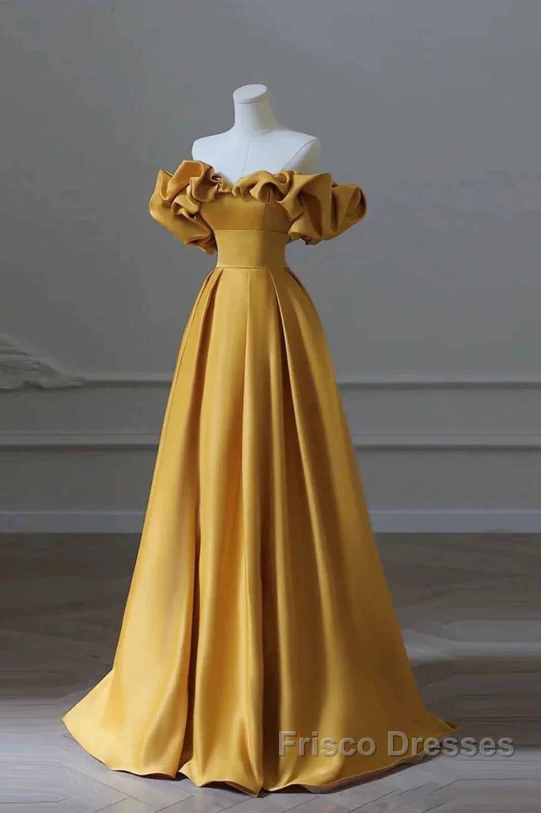 Yellow Off Shoulder Long Formal Evening Dress Formal Prom Dress Secondary image