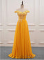 Yellow Off Shoulder Long Party Dress, Sweetheart Formal Dress