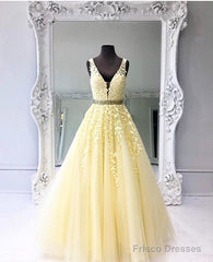 Yellow Prom Dress  Formal Dress, Evening Dress, Dance Dresses