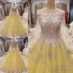 Yellow Prom Dresses Sexy Long Formal Evening Gowns