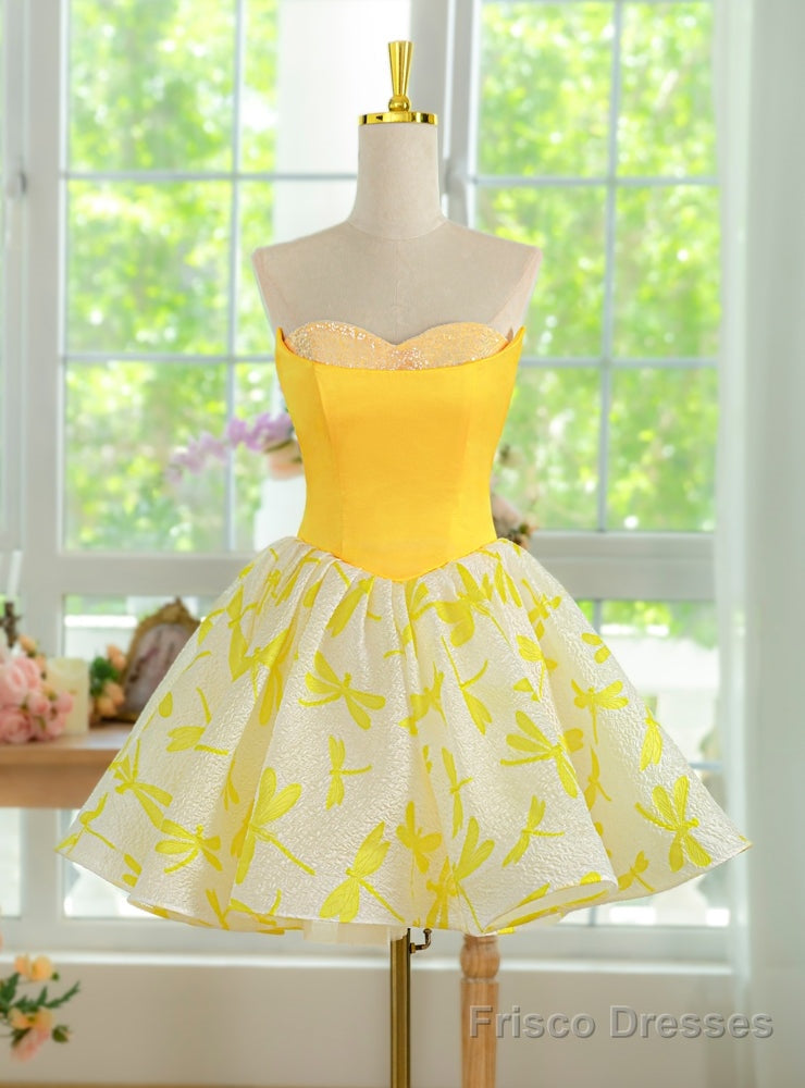 Yellow Sweetheart Homecoming Dress