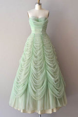 Mint Green Sweetheart Floor Length Long Prom Dress, Ruched Chiffon Party Gown
