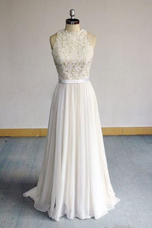 Eye-catching Lace Chiffon A-line Wedding Dress