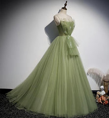 Green Tulle Long Sweet 16 Prom Dress Formal Dress, Evening Gown
