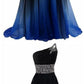 New Arrival One Shoulder Beaded Long Prom Dress, Custom Made Women Party Gowns