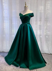 Satin Long Sweetheart Junior Prom Dress, Elegant Evening Dress